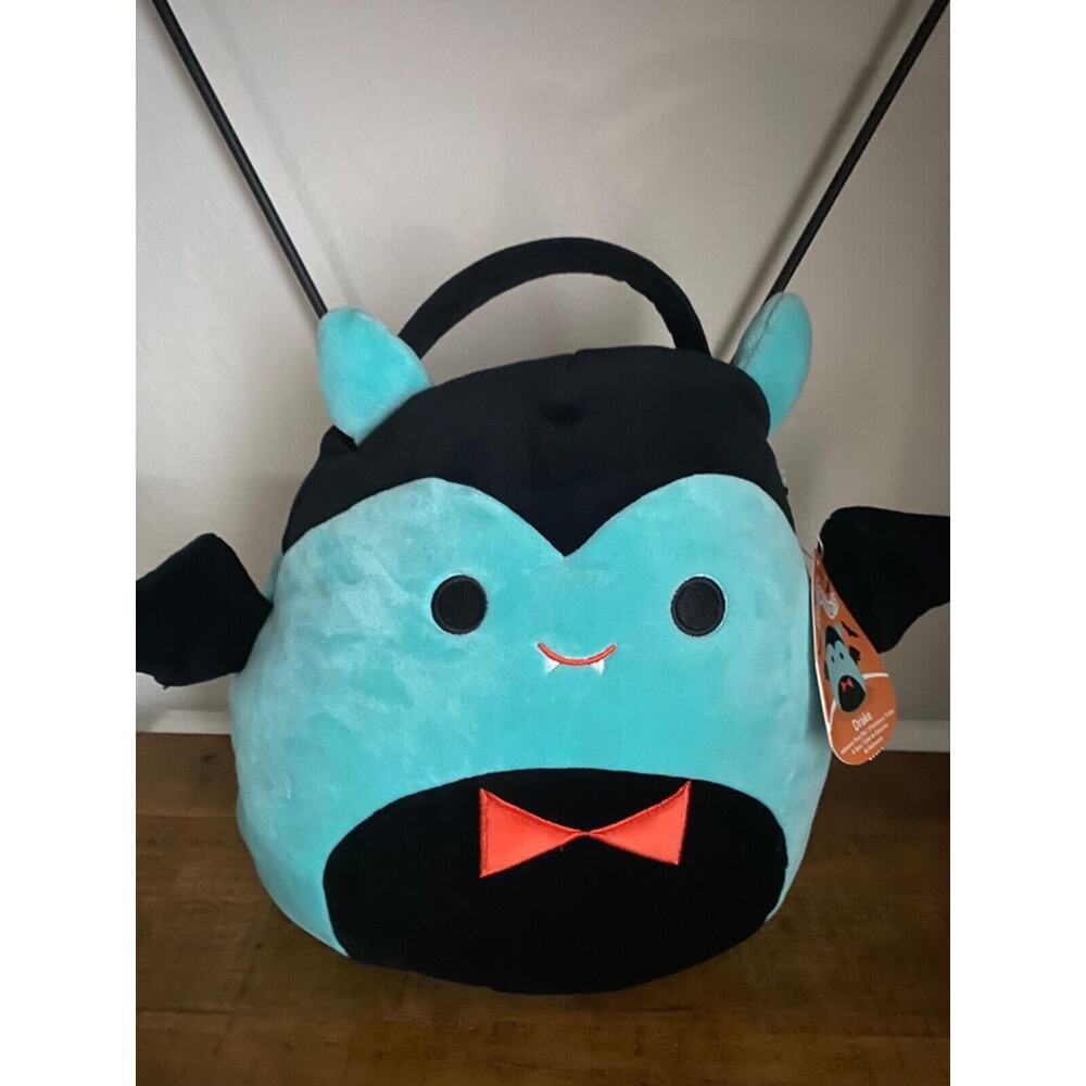 Squishmallows DRAKE Halloween Vampire Treat‎ Pail Ultra Soft Plush 10.5x11x11.5